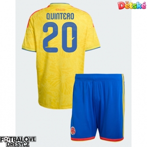 Kolumbie Juan Fernando Quintero #20 Dětské Domácí dres komplet MS 2026 Krátký Rukáv (+ trenýrky)